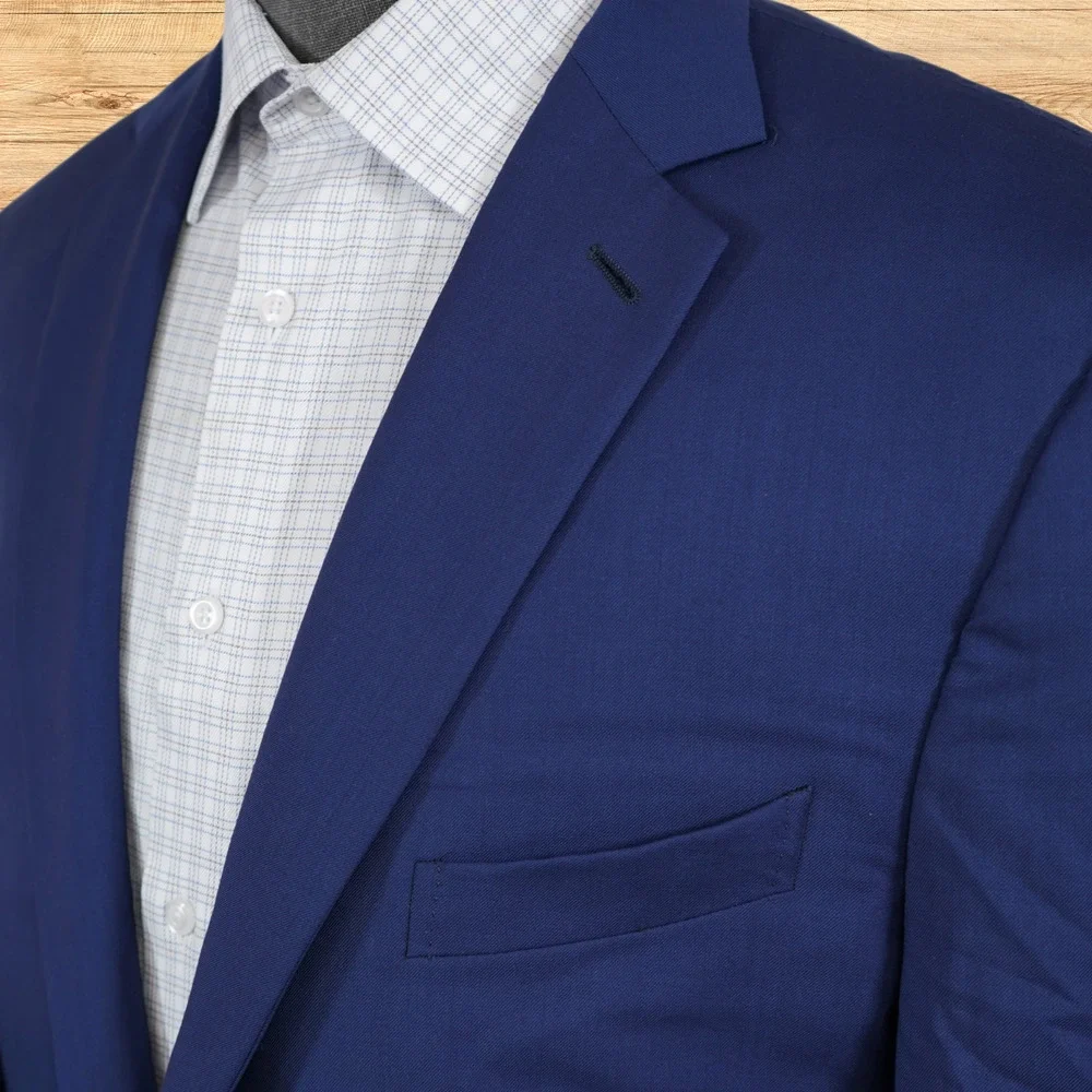 Ermenegildo Zegna Su Misura Trofeo Suit Jacket Mens 48R Blue 100% Wool Swiss